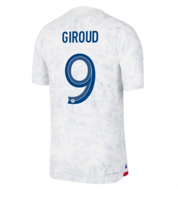 Francja Olivier Giroud #9 Koszulka Wyjazdowych MŚ 2022 Krótki Rękaw